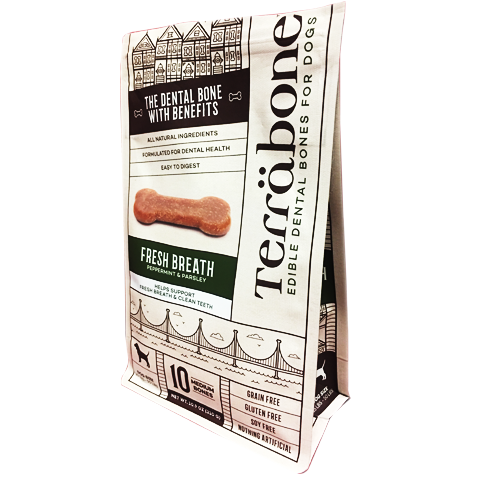 Terräbone Fresh Breath dental chew bone - BiosenseClinic.ca