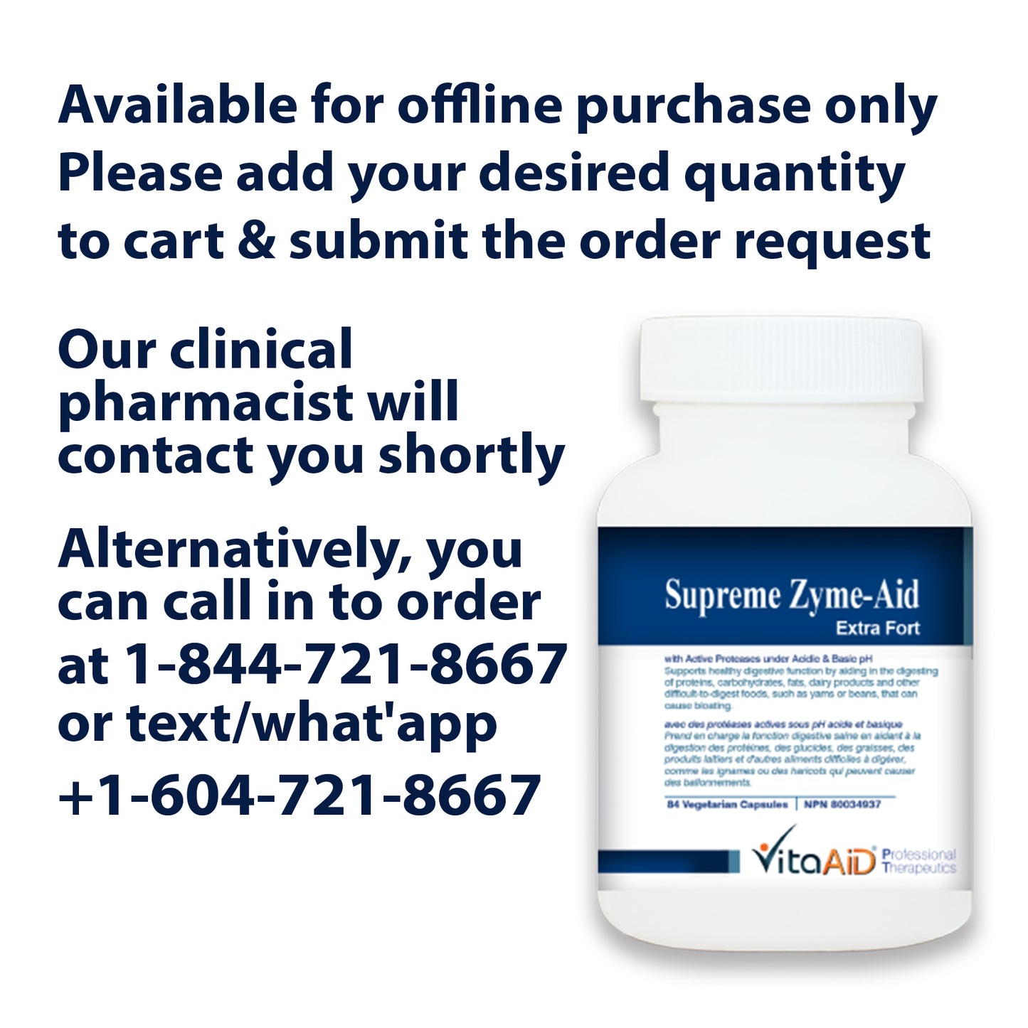 VitaAid Supreme Zyme-Aid Extra Fort - BiosenseClinic.ca