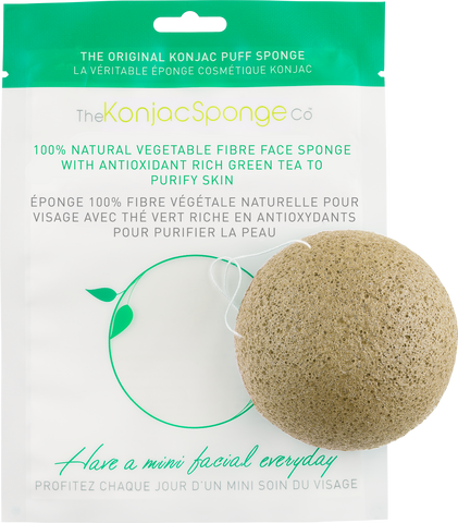 Konjac & Green Tea Facial Sponge Puff - BiosenseClinic.ca
