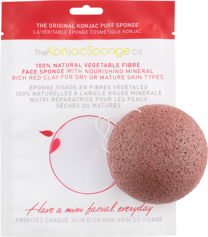 Konjac & Red Clay Facial Sponge Puff - BiosenseClinic.ca