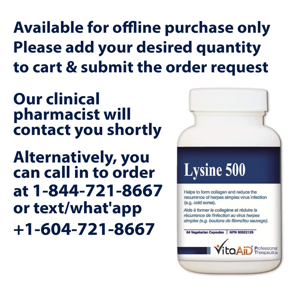 VitaAid Lysine 500 - BiosenseClinic.ca