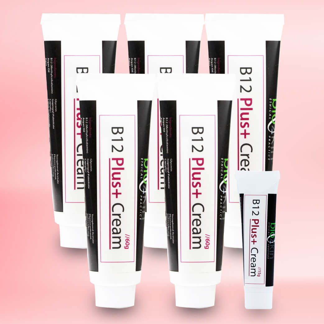 BioZkin B12 Plus+ Cream 60g x 5 Get 15g x 1 Free - BiosenseClinic.ca