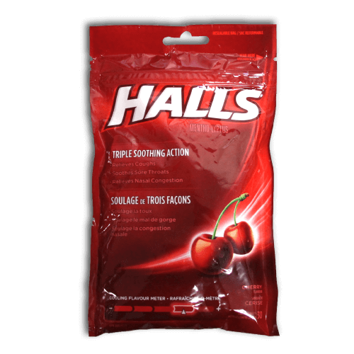 Halls Mentho-Lyptus Cough Drops (Cherry) - BiosenseClinic.ca