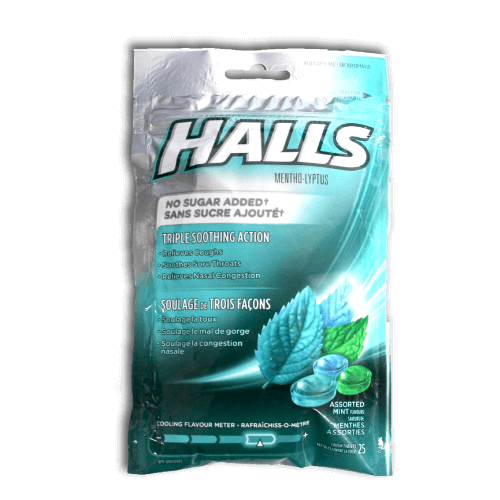 Halls Mentho-Lyptus Cough Drops Sugar Free (Assorted Mint) - BiosenseClinic.ca