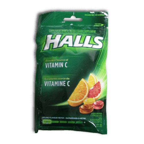 Halls Vitamin C Supplement Drops (Assorted Citrus) - BiosenseClinic.ca