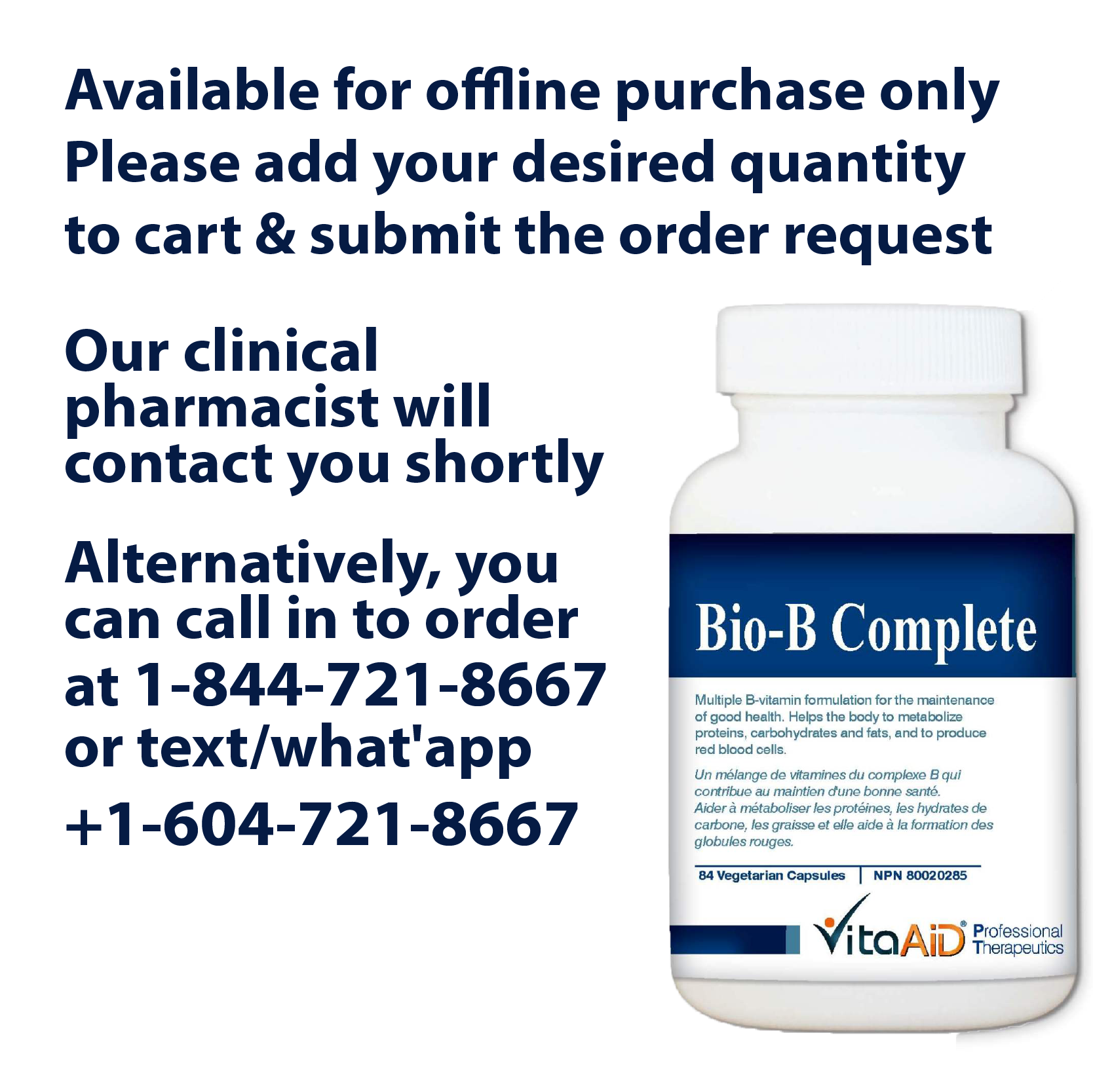 VitaAid Bio-B Complete - BiosenseClinic.ca