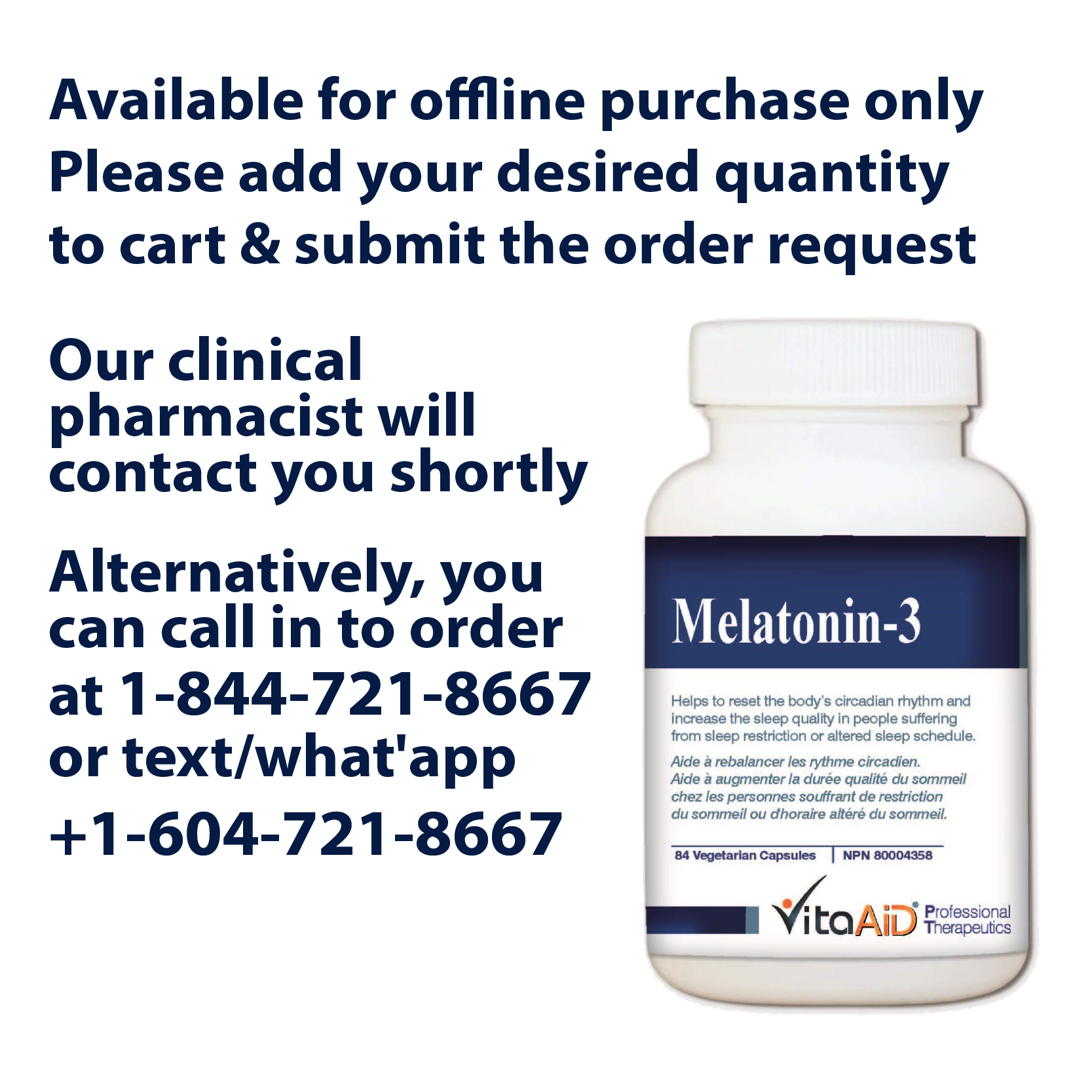 VitaAid Melatonin-3 - BiosenseClinic.ca