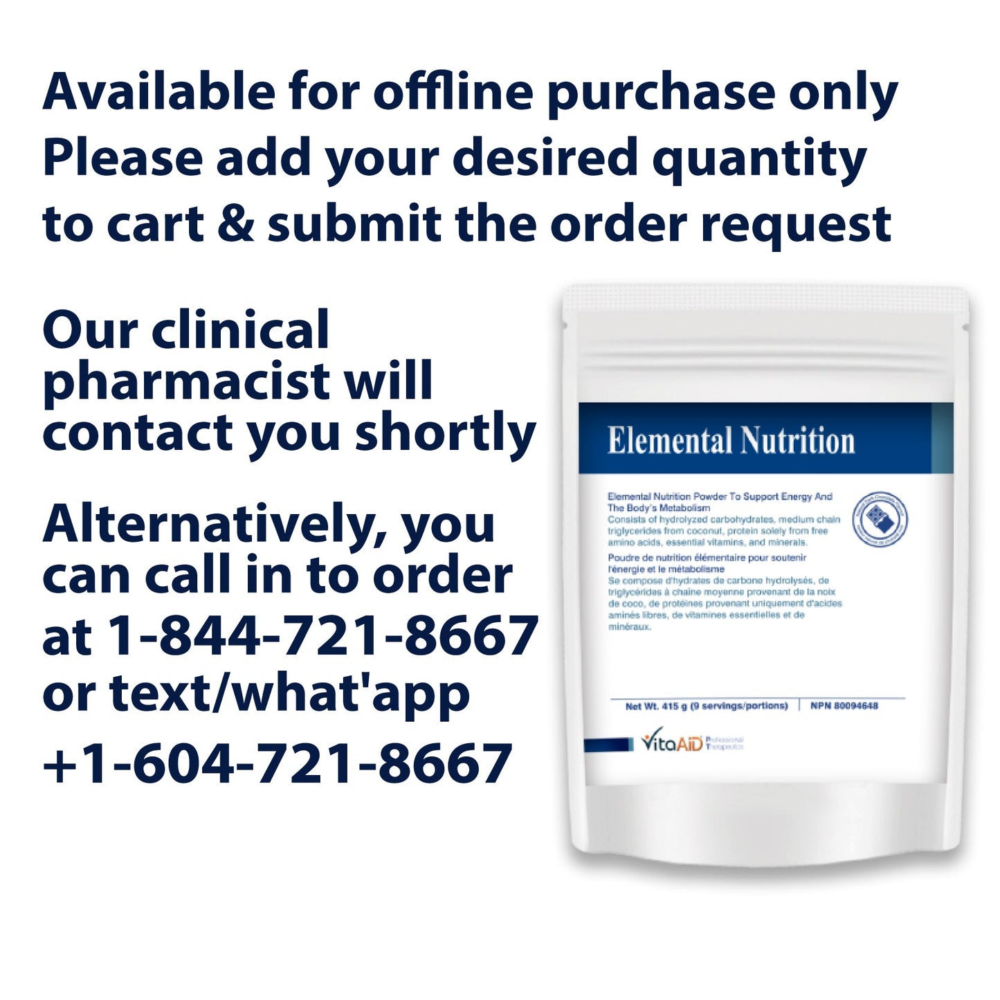 VitaAid Elemental Nutrition (Chocolate) - biosenseclinic.ca